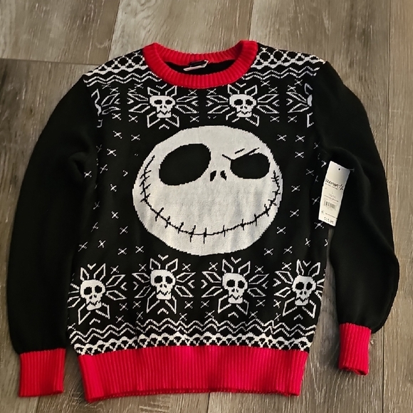 Disney Jack Skellington Kid's Black and Red Sweater - Picture 1 of 7